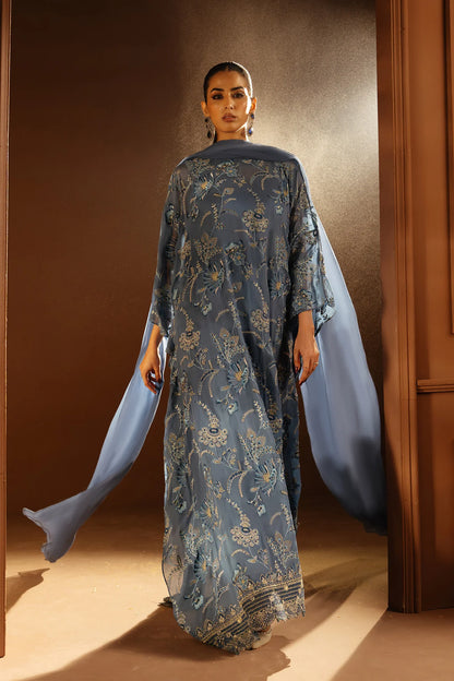 Elan Pure Chiffon Shirt (Muted Blue)